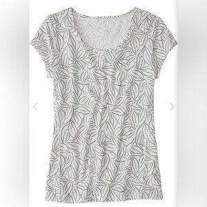 TITLE NINE Henerala 2.0 Short Sleeve Tee - Coffee Bean White size L